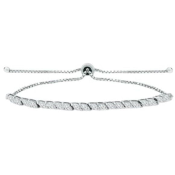 Giani Bernini sterling silver Cubic Zirconia Marquise Bolo Bracelet - Picture 1 of 2